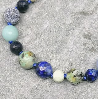 Edelstein Set Blau, Detailansicht Steine